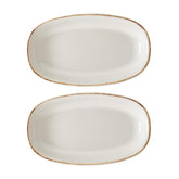 Bonna China Vintage 7.5" x 4.25" x h:1" Oval Decorated Porcelain Platter (Set of 2)